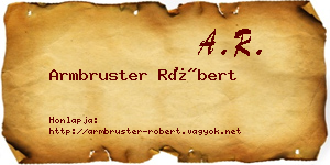 Armbruster Róbert névjegykártya