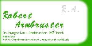 robert armbruster business card